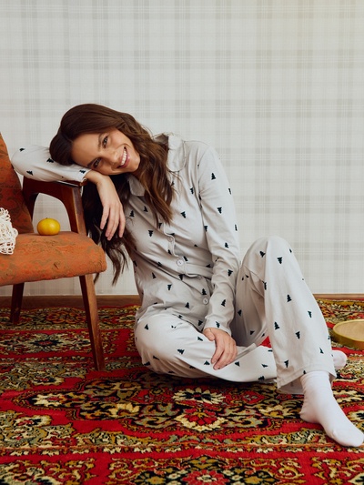 Пижама новогодняя женская (футболка, брюки) KAFTAN «Елки», размер 48-50