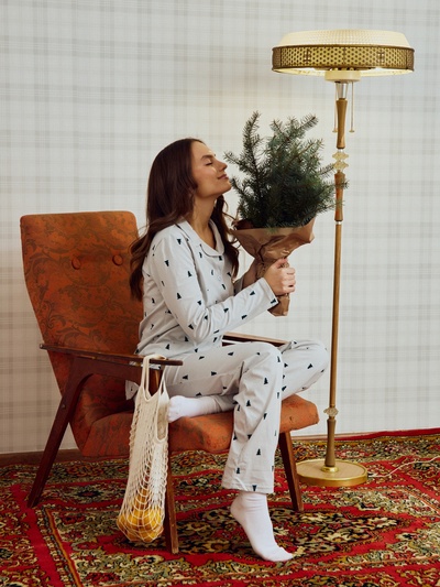 Пижама новогодняя женская (футболка, брюки) KAFTAN «Елки», размер 48-50