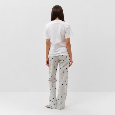 Пижама новогодняя женская (футболка, брюки) KAFTAN «Елки», размер 52-54