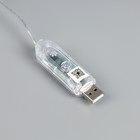 УЦЕНКА Гирлянда «Бахрома», 2×0.4 м, IP20, USB, приложение, серебристая нить, свечение RGB - Фото 4