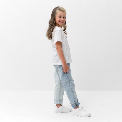 Футболка для девочки KAFTAN Basic line, белая, рост 128 см