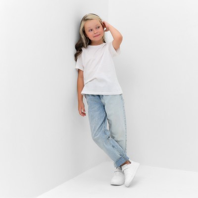 Футболка для девочки KAFTAN Basic line, белая, рост 128 см