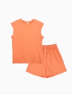 Пижама женская (майка, шорты) MINAKU: Home collection, размер 42, персиковая - фото 57981269