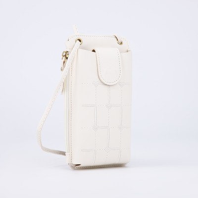 Сумка на магните, длинный ремень, белая