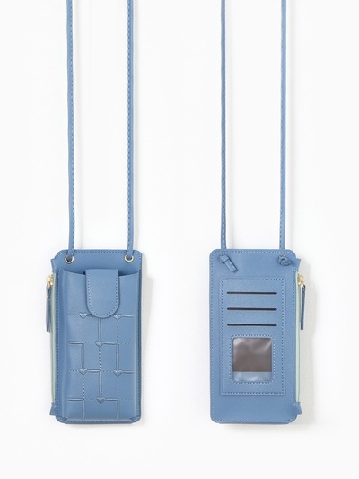 Сумка на магните, длинный ремень, голубая