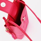 Сумка на магните, с длинным ремнём, с вышивкой 10×2.5×20 см, малиновая - Фото 3