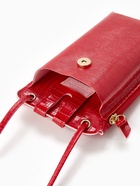 Сумка на магните, с длинным ремнём, однотонная, 10×2.5×20 см, красная - Фото 5
