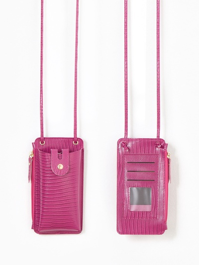 Сумка на магните, с длинным ремнём, однотонная, 10×2.5×20 см, малиновая