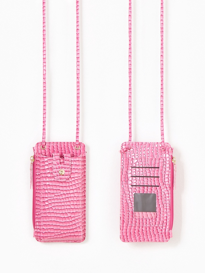 Сумка на магните, с длинным ремнём, 10×2.5×20 см, розовая