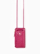 Сумка на магните, с длинным ремнём, 10×2.5×20 см, малиновая - Фото 2