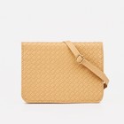 Сумка детская для девочки на молнии, длинный ремень, бежевая - Фото 2