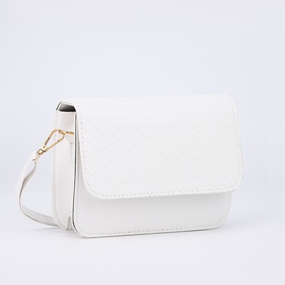 Сумка детская для девочки на молнии, длинный ремень, белая