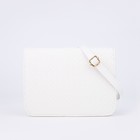 Сумка детская для девочки на молнии, длинный ремень, белая - Фото 2