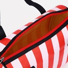Сумка спортивная на молнии, 2 наружных кармана, длинный ремень, цвет красный/белый - фото 7286135