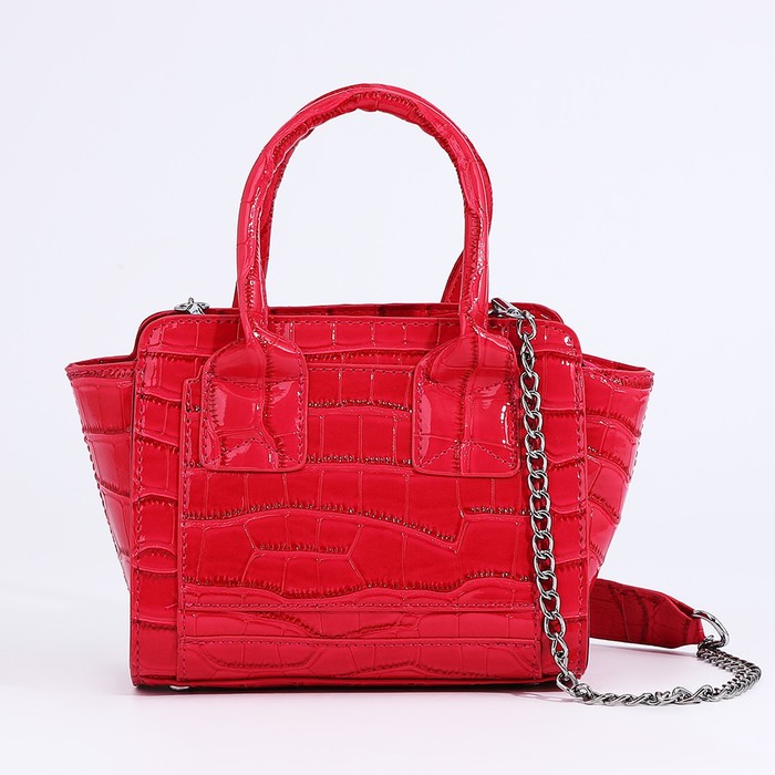 Сумка женская тоут на молнии, 18.5×8×15 см, розовая - Фото 1