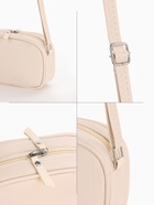 Сумка женская, кросс-боди, на молнии, длинный ремень, бежевая - Фото 5