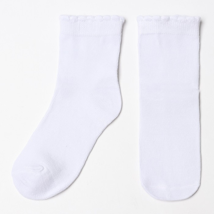 Носки для девочек, цвет белый, размер 18-20 (18-26) - Фото 1