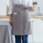 Фартук кухонный «Этель» ECO, 60×64±6 см, 70% хлопок, 30% лён, 190 г/м², серый - Фото 1