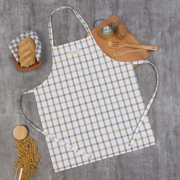 Фартук кухонный «Этель» Harmony, 60×70 см, 100% хлопок, рогожка 186 г/м²