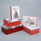 Набор подарочных коробок 5 в 1 «Уютного нового года», 22 х 14 х 8,5 ‒ 32.5 х 20 х 12.5 см, Новый год - фото 319965148
