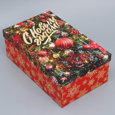Коробка подарочная «Ёлочные игрушки», 32.5 × 20 × 12.5 см
