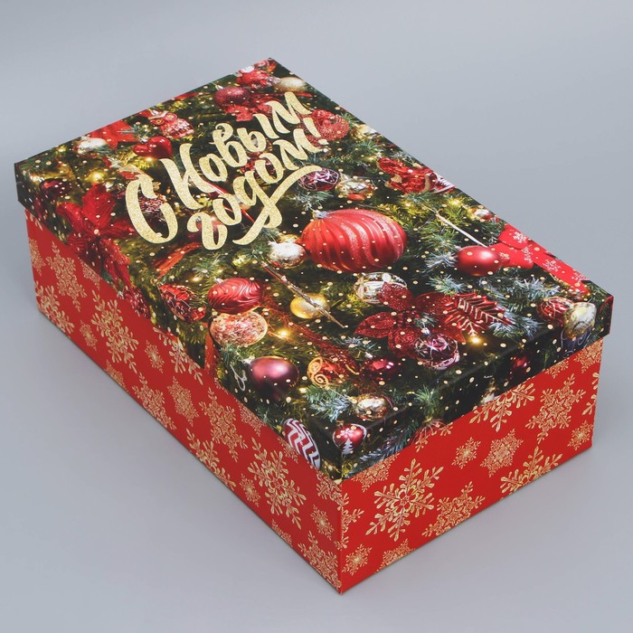 Коробка подарочная «Ёлочные игрушки», 32.5 × 20 × 12.5 см - Фото 1