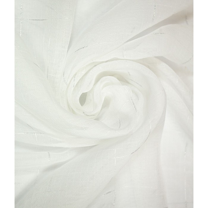 Тюль «Лен», размер 200x260 см, цвет белый с серебром - Фото 1
