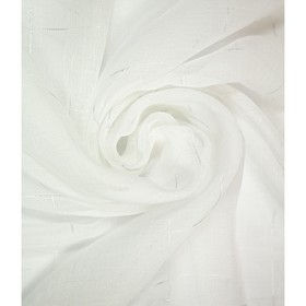 Тюль «Лен», размер 500x260 см, цвет белый с серебром