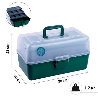 Ящик спиннингиста рыболовный, 36×20×23 см, 3 лотка