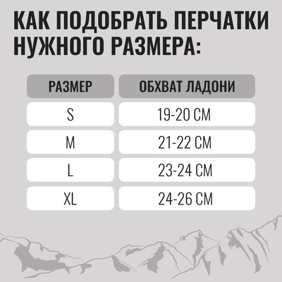 Перчатки лыжные ONLYTOP модель 2049, р. S