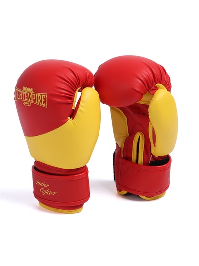 Перчатки боксёрские детские FIGHT EMPIRE, JUNIOR FIGHTER, красно-жёлтые, размер 4 oz