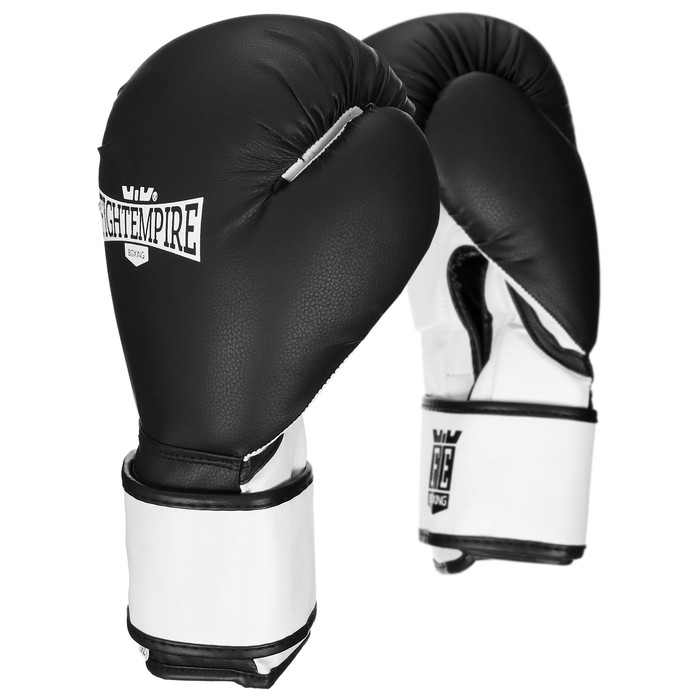 Перчатки боксёрские FIGHT EMPIRE, SPARTACUS, чёрно-белые, размер 8 oz - Фото 1