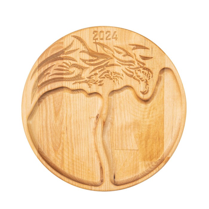 Менажница Adelica «Дракон 2024», символ года, 2 секции, 27×2 см, в подарочной коробке