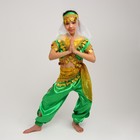 Карнавальный костюм «Восточная красавица. Азиза», цвет зелёно-жёлтый, рост 110-116 см - Фото 2