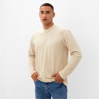 Футболка с длинным рукавом мужская MINAKU бежевая, р-р 42