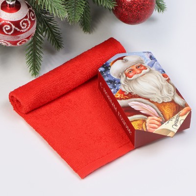 Полотенце махровое «Этель. Дед Мороз», 30×30 см, хлопок 100%