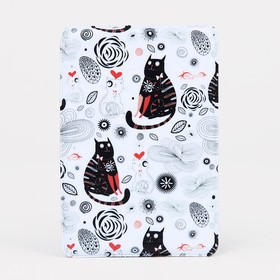 

Обложка для проездного, 6,5*0,3*9,5см, с нанесенным рисунком "Чёрные коты"