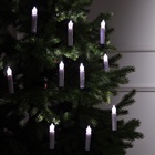 Светодиодные свечи на прищепках 10 см, 10 штук, от батареек ААх1, пульт ДУ, свечение белое - Фото 5