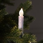 Светодиодные свечи на прищепках 10 см, 10 штук, батарейки ААх1 (не в комплекте), пульт ДУ, свечение тёплое белое - Фото 3