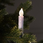 Светодиодные свечи на прищепках 10 см, 10 штук, от батареек ААх1, пульт ДУ, свечение тёплое белое - Фото 6