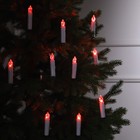 Светодиодные свечи на прищепках 10 см, 10 штук, батарейки ААх1 (не в комплекте), пульт ДУ, свечение мульти (RGB) - Фото 2
