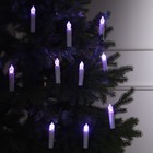 Светодиодные свечи на прищепках 10 см, 10 штук, батарейки ААх1 (не в комплекте), пульт ДУ, свечение мульти (RGB) - фото 7296453