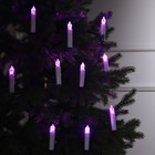 Светодиодные свечи на прищепках 10 см, 10 штук, батарейки ААх1 (не в комплекте), пульт ДУ, свечение мульти (RGB) - фото 7296454