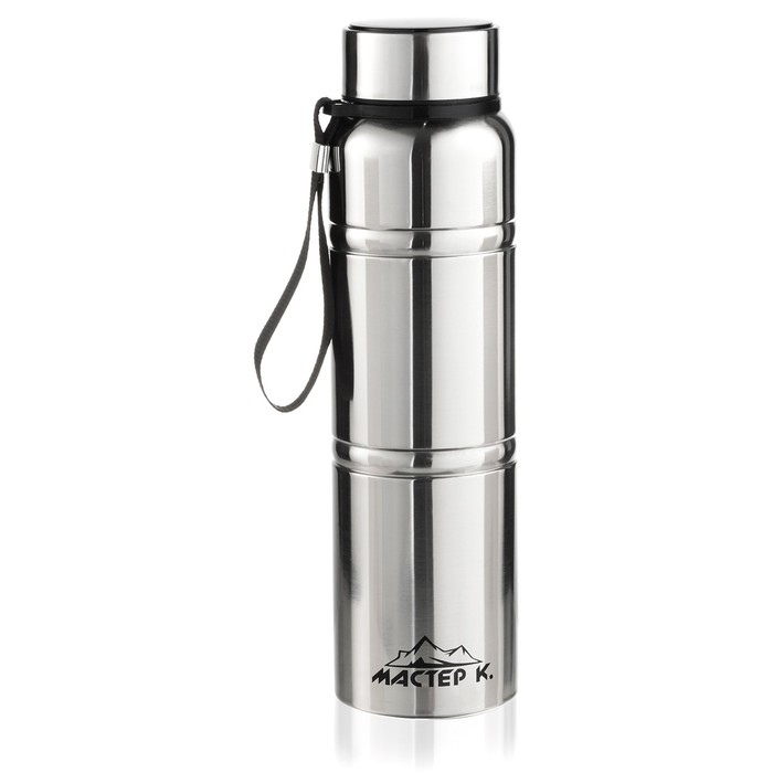 УЦЕНКА Термос,1 л, Warm, сохраняет тепло 24 ч, сито, хром - Фото 1