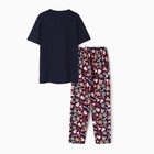 Комплект домашний мужской «Пряник» (футболка, брюки), цвет чернильный, размер 54 - фото 24589359