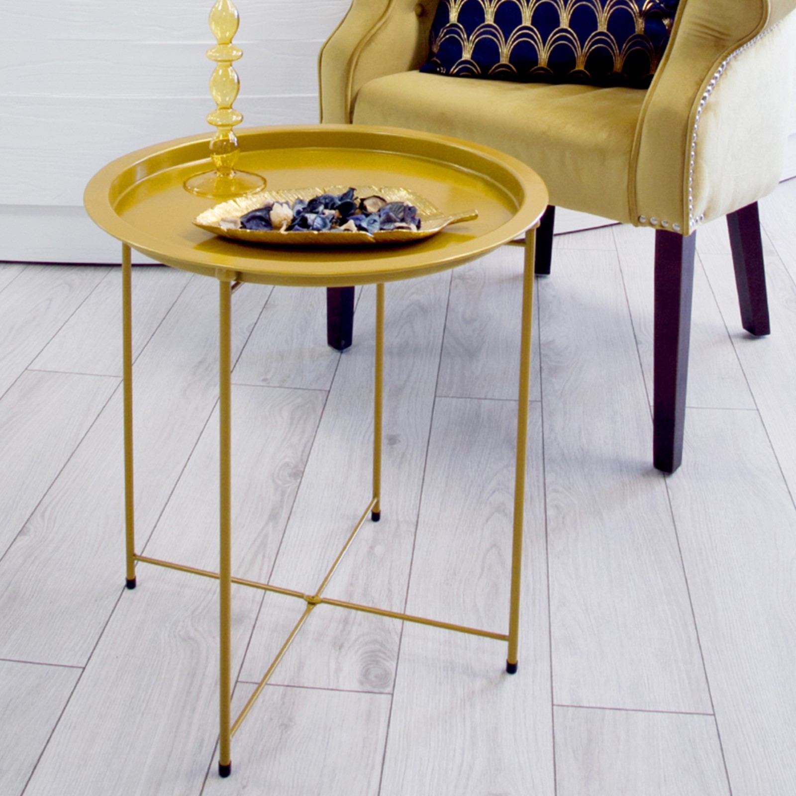 Складной металлический столик-поднос 2 в 1, 470×470×505 мм, цвет .