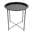 Складной металлический столик-поднос 2 в 1, 470×470×505 мм, цвет чёрный - Фото 5