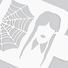 Трафарет пластиковый "Паутина, девочка" 9х9 см - фото 22731613