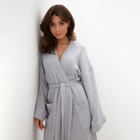 Халат жен.муслиновый LoveLife размер 42-44, цвет серый, 100% хл, 4-сл, 235 г/м² - Фото 5