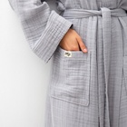 Халат жен.муслиновый LoveLife размер 42-44, цвет серый, 100% хл, 4-сл, 235 г/м² - Фото 11